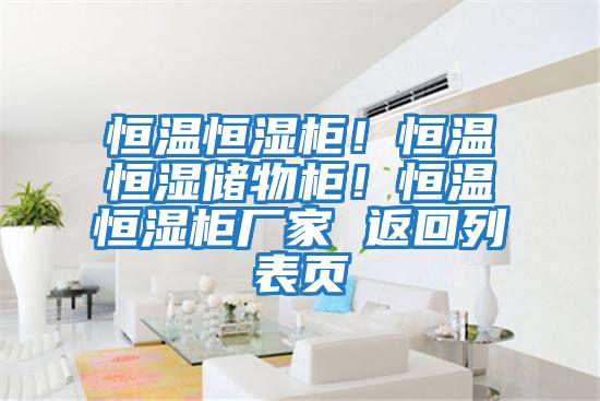 恒溫恒濕柜！恒溫恒濕儲物柜！恒溫恒濕柜廠家 返回列表頁