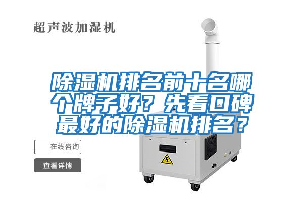 除濕機排名前十名哪個牌子好？先看口碑最好的除濕機排名？